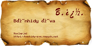 Bánhidy Éva névjegykártya