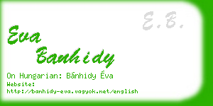 eva banhidy business card